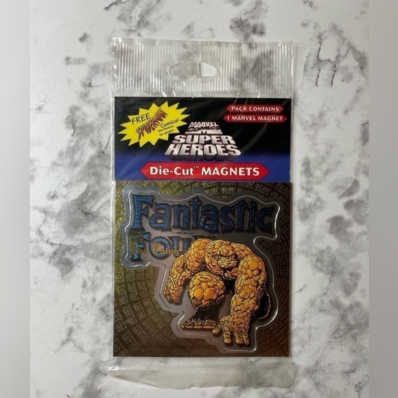 Vintage 1996 Marvel Comics Fantastic Four “The Thing” Die-Cut Magnet – Sealed - Picture 3 of 6